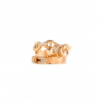 HERMÈS 18K ROSE GOLD AND DIAMOND ALCHIMIE RING